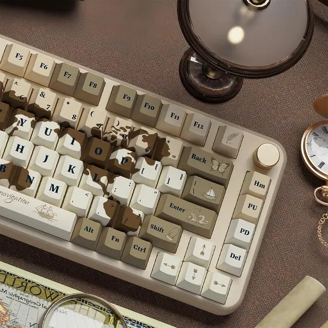 Alt view image 6 of 7 - PBT Retro Keycaps,Cherry Profile Dye-Sub Keycaps 75 Percent 138 Keys Custom Keyboard Keycaps Set for 60% 65% 100Percent Full Size Cherry MX Switch ANSI Layout Mechanical Gaming Keyboard (01)