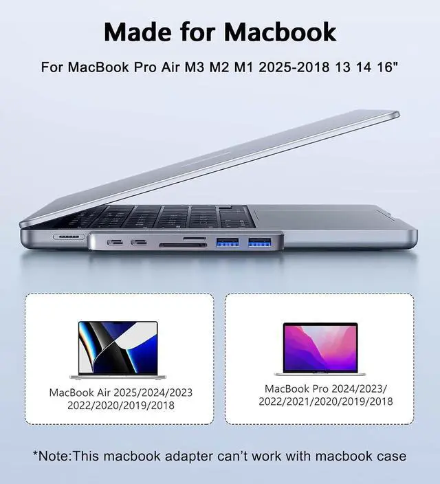 Alt view image 3 of 7 - USB C Hub Adapter for MacBook, 7 in 2 Docking Station with 4K HDMI, 40Gbps Thunderbolt 3, 5Gbps USB-A &C Data Ports, SD/TF Card Reader Compatible for MacBook Pro Air M3/M2/M1 (2018-2024)