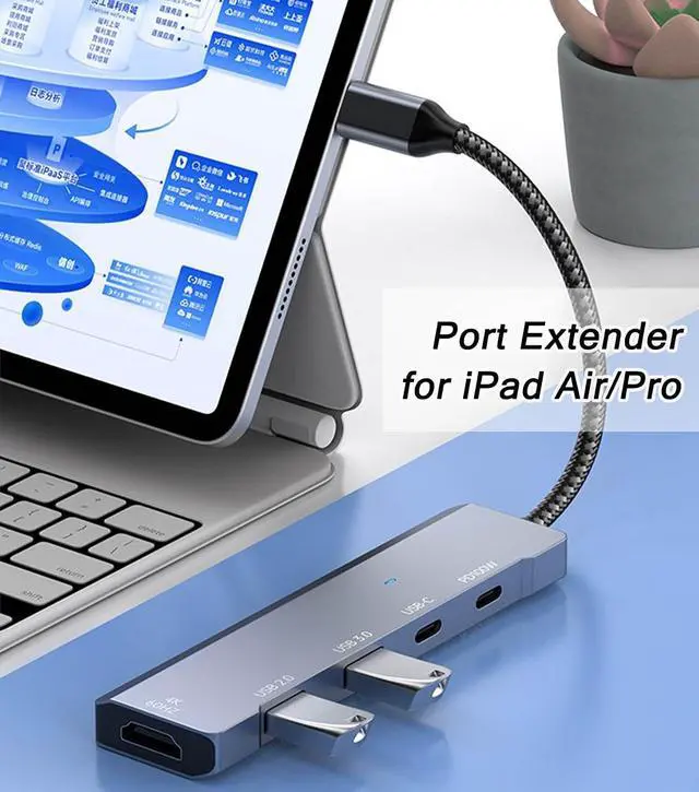 Alt view image 6 of 7 - USB C Hub, USB C to HDMI Adapter 4K@60Hz, USB Type C Adapter Dongle with 100W PD, 5Gb USB-A &C Ports, Docking Station Compatible for MacBook Pro, XPS, Switch, Steam Deck