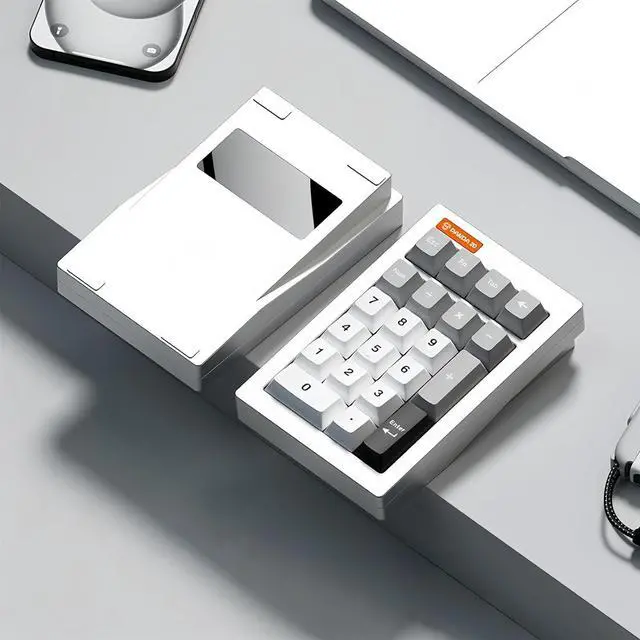Main image of PANDA20 Mechanical Number Pad,Aluminum CNC VIA/QMK Programmable Macro Numpad Hot Swappable Gasket Wireless BT5.0/2.4Ghz/USB-C RGB Gaming Numeric Keypad for Laptop/PC (Silver)