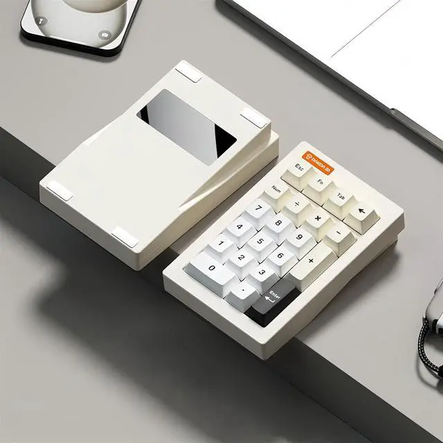 Main image of PANDA20 Mechanical Number Pad,Aluminum CNC VIA/QMK Programmable Macro Numpad Hot Swappable Gasket Wireless BT5.0/2.4Ghz/USB-C RGB Gaming Numeric Keypad for Laptop/PC (White)