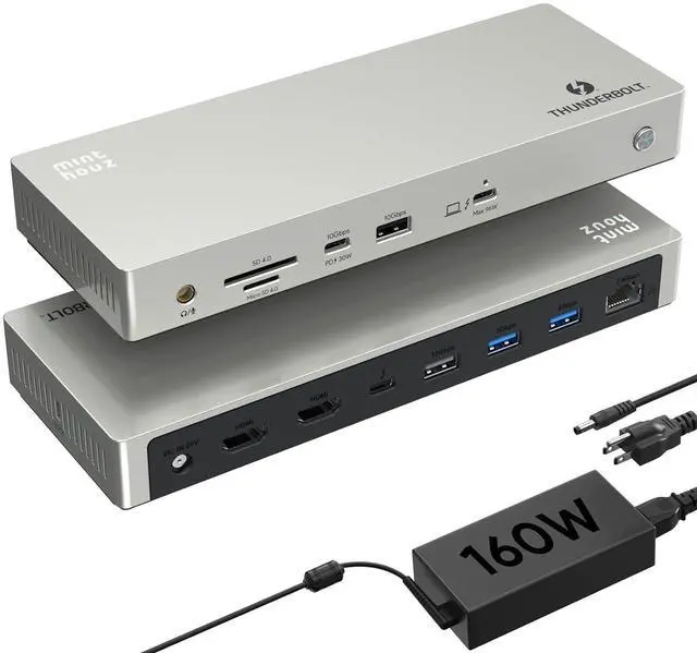 Main image of Thunderbolt 4 Dock 12-in-1 40Gbps Docking Station with Triple 4K Single 8K@60Hz Display,160W Adapter, 2.5G Ethernet, 5xUSB A/C, SD/TF 4.0, 96W Charging for M1-M3 Mac, Dell, HP, Lenovo