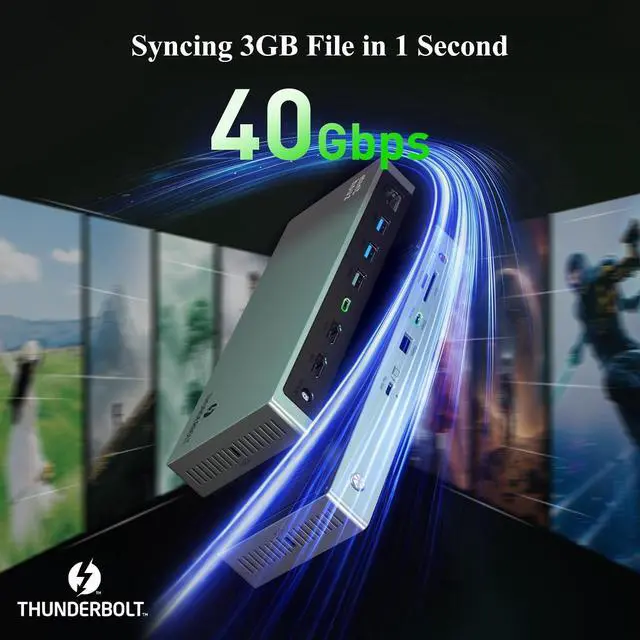 Alt view image 5 of 7 - Thunderbolt 4 Dock 12-in-1 40Gbps Docking Station with Triple 4K Single 8K@60Hz Display,160W Adapter, 2.5G Ethernet, 5xUSB A/C, SD/TF 4.0, 96W Charging for M1-M3 Mac, Dell, HP, Lenovo