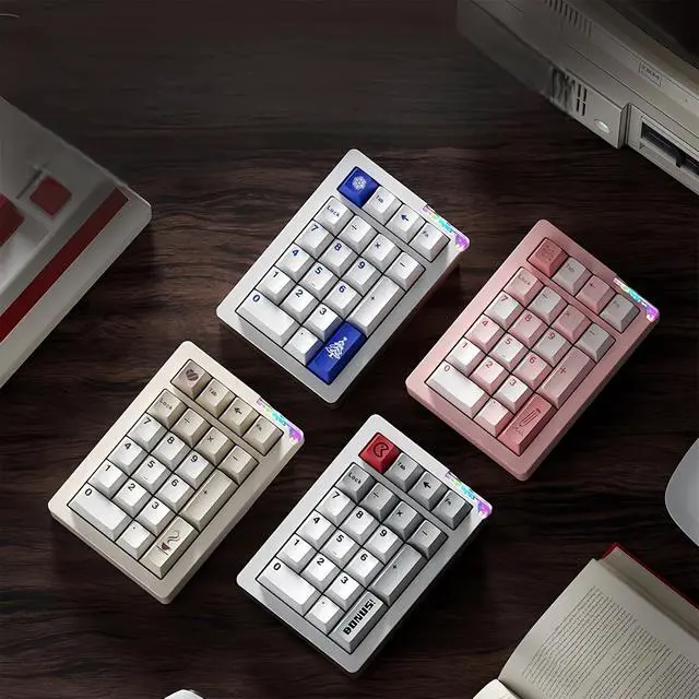 Alt view image 4 of 7 - Stars21 Mechanical Number Pad,VIA/QMK Programmable Macro Numpad Aluminum CNC Gasket Hot Swappable Wireless Numeric Keypad BT5.0/2.4Ghz/USB-C RGB Gaming Keypad Kit for Laptop/PC (White4)