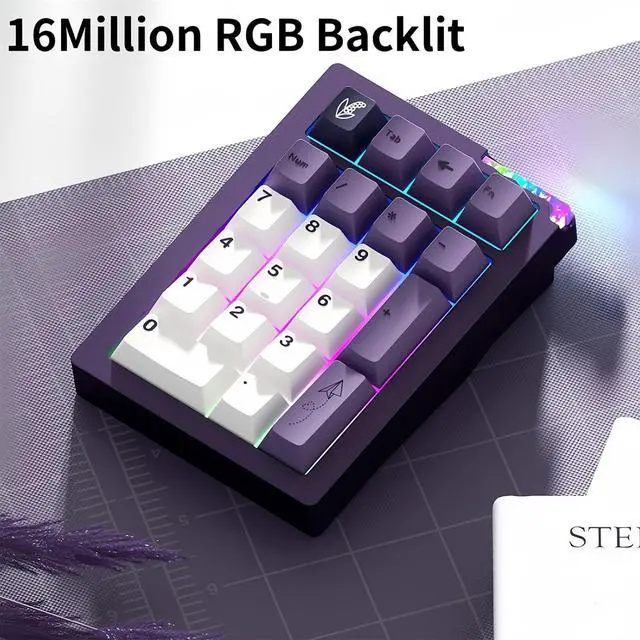 Alt view image 6 of 7 - Stars21 Mechanical Number Pad,VIA/QMK Programmable Macro Numpad Aluminum CNC Gasket Hot Swappable Wireless Numeric Keypad BT5.0/2.4Ghz/USB-C RGB Gaming Keypad Kit for Laptop/PC (Black2)