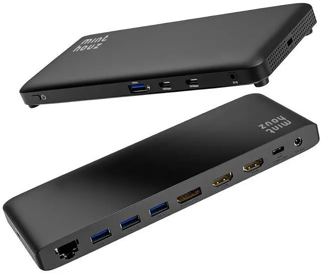 Main image of Laptop Docking Station, 12-in-1 USB-C Docking Station, Triple Display with 2xHDMI and 1xDP, 10 Gbps USB-C and 5 Gbps USB-A Data, Ethernet, Audio, 100W Charging for Dell, HP, Lenovo and More