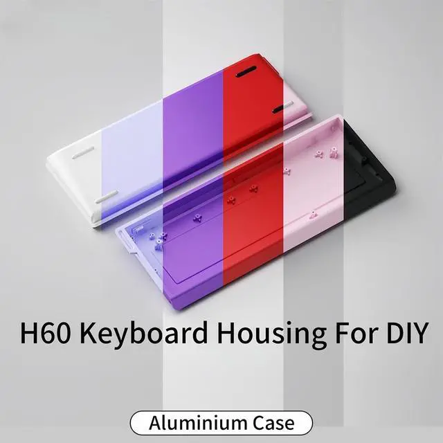 Alt view image 6 of 6 - H60 Aluminum Keyboard Case,60% Compact Customized Mechanical Gaming Keyboard Housing Compatible with Wooting60/Win60/GH60/MADLIONS MAD60HE/61Keys Barebones Keyboard DIY (Red)