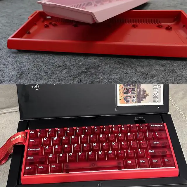 Alt view image 5 of 6 - H60 Aluminum Keyboard Case,60% Compact Customized Mechanical Gaming Keyboard Housing Compatible with Wooting60/Win60/GH60/MADLIONS MAD60HE/61Keys Barebones Keyboard DIY (Red)