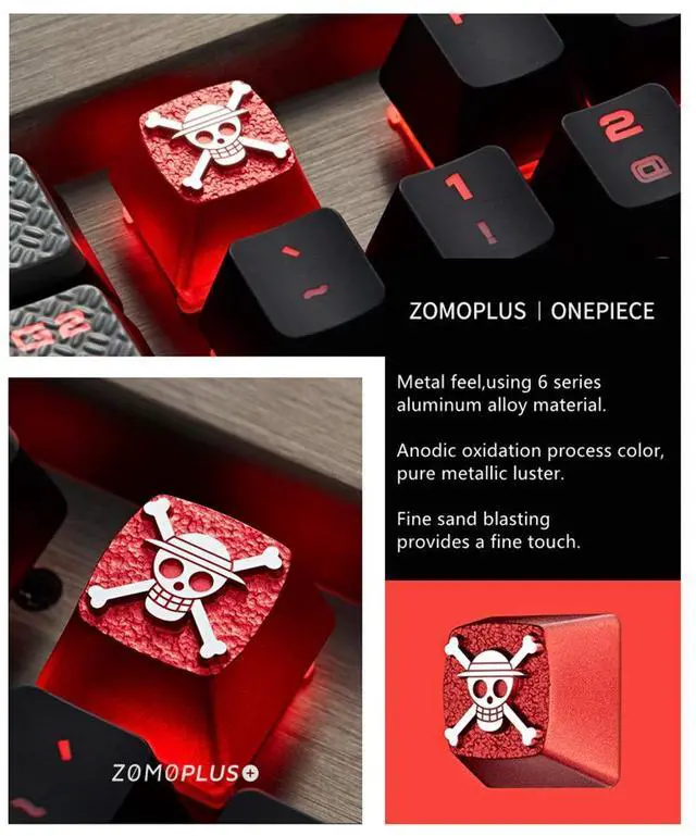 Alt view image 7 of 7 - X ZOMOPLUS Custom Japanese Anime Keycaps,Artisan Metal ESC Key Caps for Cherry MX Switches Mechanical Gaming Keyboard Replacement, PC Gamer Gifts (Red2)