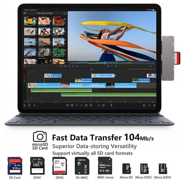 Alt view image 6 of 7 - iPad Pro USB C Hub, 7-in-1 Adapter for iPad Pro M4 M2 M1 13 12.9 11 inch iPad Air 5 4 Docking Station with 4K HDMI, USB-C PD, SD/TF Card Reader, USB 3.0, 3.5mm Headphone Jack, iPad mini 6 Accessories