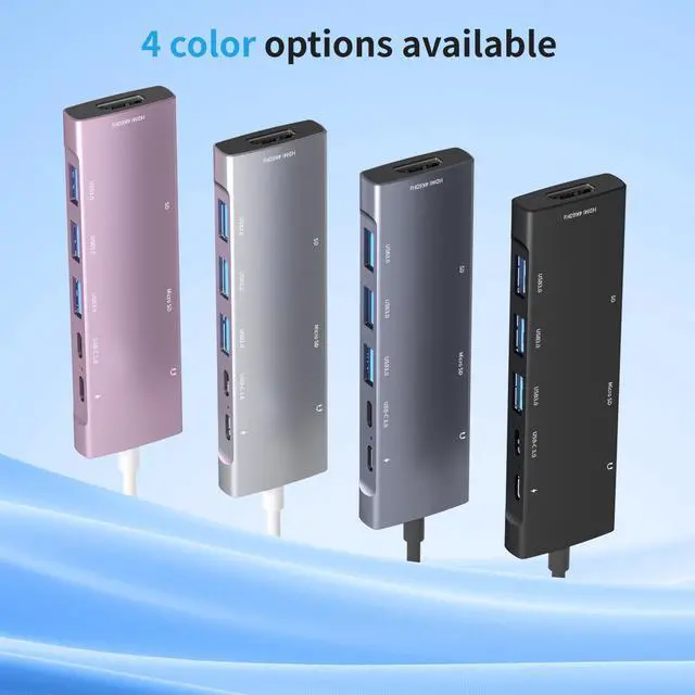 Alt view image 4 of 5 - USB C HUB for iPad Pro 9-in-1 Adapter iPad Pro M4 M2 M1 13 12.9 11 inch iPad Air 5 4 Docking Station with 4K HDMI, USB-C PD, SD/TF Card Reader, USB 3.0, 3.5mm Headphone Jack, Type C Data, iPad mini 6
