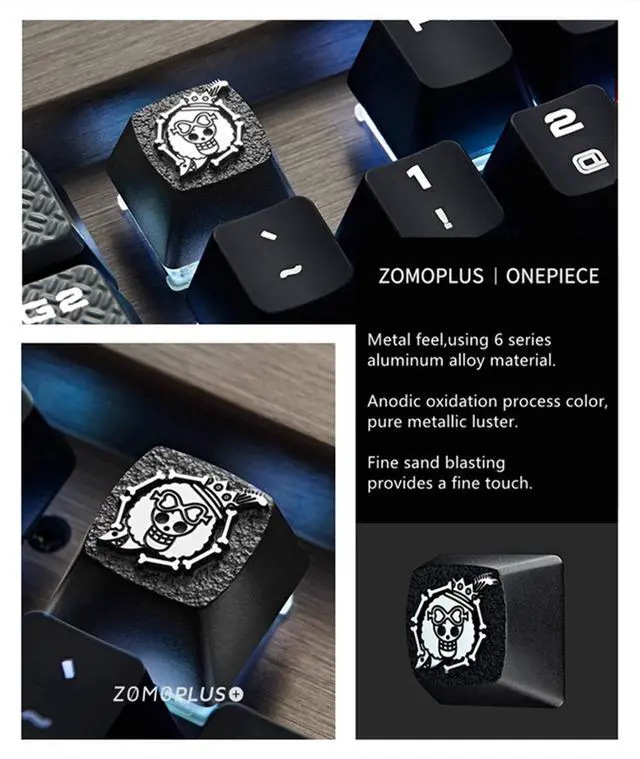 Alt view image 7 of 7 - X ZOMOPLUS Custom Japanese Anime Keycaps,Artisan Metal ESC Key Caps for Cherry MX Switches Mechanical Gaming Keyboard Replacement, PC Gamer Gifts (Black)