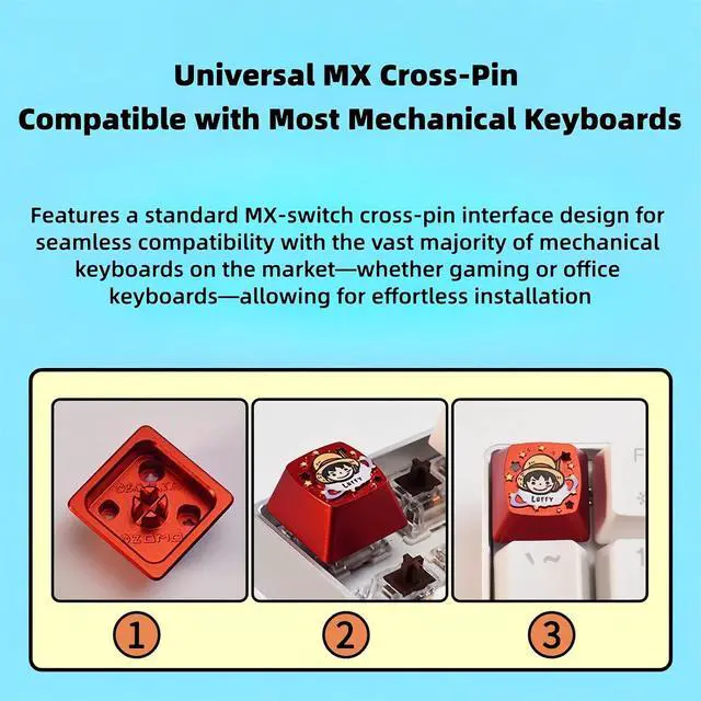 Alt view image 7 of 7 - X ZOMOPLUS Custom Japanese Anime Keycaps,Artisan Metal ESC Key Caps for Cherry MX Switches Mechanical Gaming Keyboard Replacement, PC Gamer Gifts (Pink)