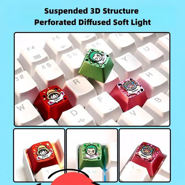 Alt view image 5 of 7 - X ZOMOPLUS Custom Japanese Anime Keycaps,Artisan Metal ESC Key Caps for Cherry MX Switches Mechanical Gaming Keyboard Replacement, PC Gamer Gifts (Pink)