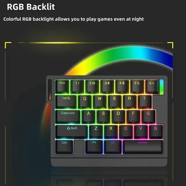 Alt view image 3 of 7 - HE30 Rapid Trigger Gaming Keyboard,One Handed Hall Effect Magnetic Switch Keyboard Hot Swap Custom RGB Mini Wired Macro Mechanical Keypad with Fast Adjustable Actuation,8K Hz Polling Rate (Black)