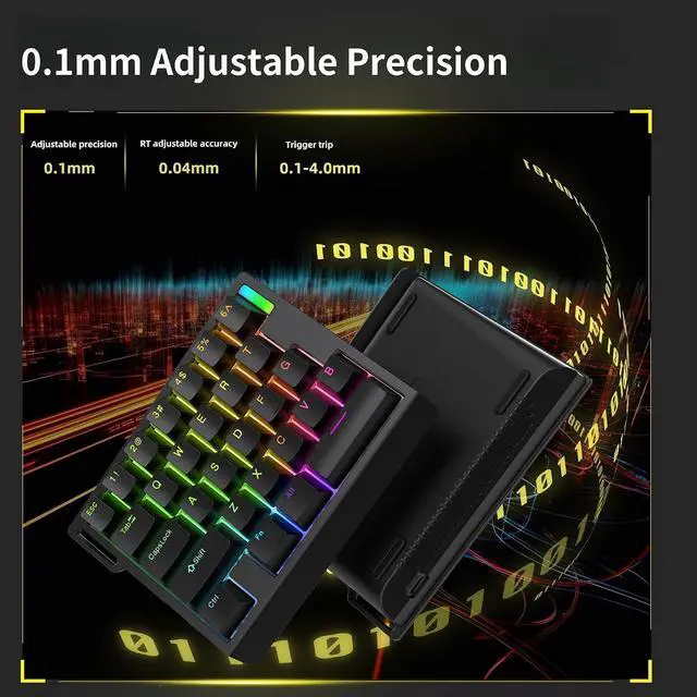 Alt view image 5 of 7 - HE30 Rapid Trigger Gaming Keyboard,One Handed Hall Effect Magnetic Switch Keyboard Hot Swap Custom RGB Mini Wired Macro Mechanical Keypad with Fast Adjustable Actuation,8K Hz Polling Rate (Black)