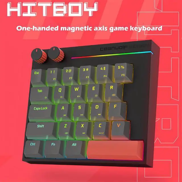 Alt view image 2 of 7 - HK25 One Handed Gaming Keyboard,Magnetic Switch Hall Effect Rapid Trigger Custom RGB Wired Hot Swap Mechanical Keyboard Adjustable Actuation 25 Keys Macro Keypad, 8K Hz Polling Rate (Black)