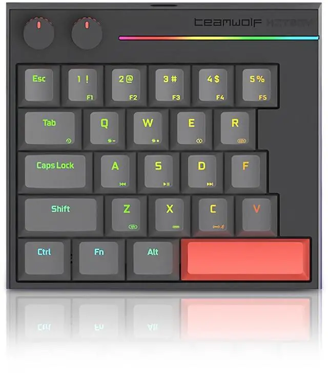 Main image of HK25 One Handed Gaming Keyboard,Magnetic Switch Hall Effect Rapid Trigger Custom RGB Wired Hot Swap Mechanical Keyboard Adjustable Actuation 25 Keys Macro Keypad, 8K Hz Polling Rate (Black)