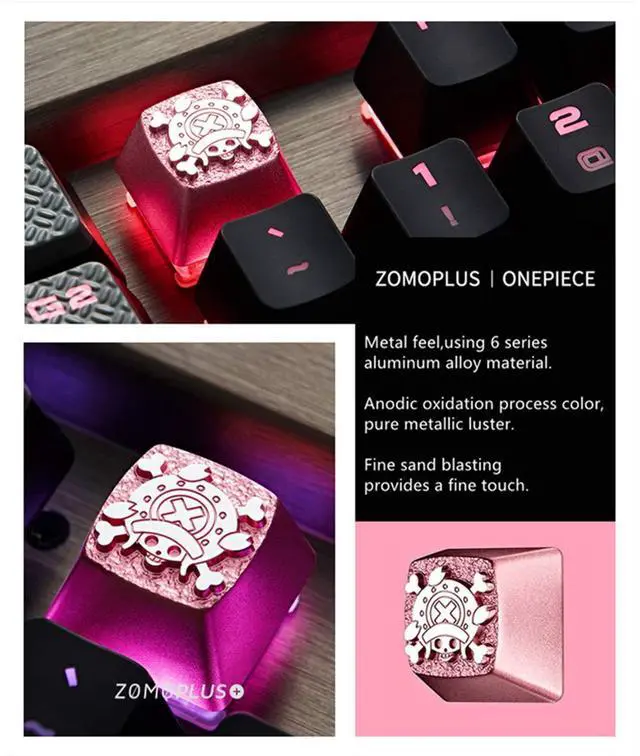 Alt view image 7 of 7 - X ZOMOPLUS Custom Japanese Anime Keycaps,Artisan Metal ESC Key Caps for Cherry MX Switches Mechanical Gaming Keyboard Replacement, PC Gamer Gifts (Pink2)