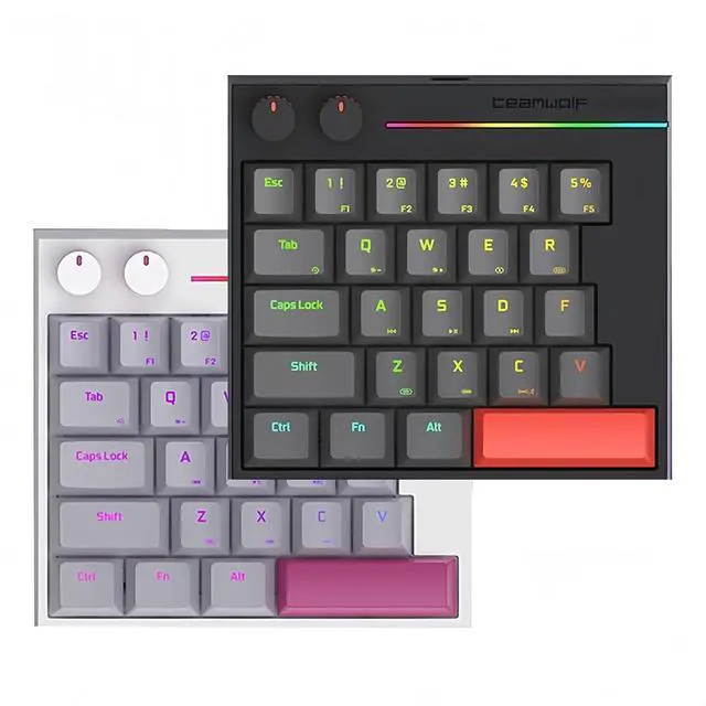 Alt view image 6 of 7 - HK25 One Handed Gaming Keyboard,Magnetic Switch Hall Effect Rapid Trigger Custom RGB Wired Hot Swap Mechanical Keyboard Adjustable Actuation 25 Keys Macro Keypad, 8K Hz Polling Rate (Grey)