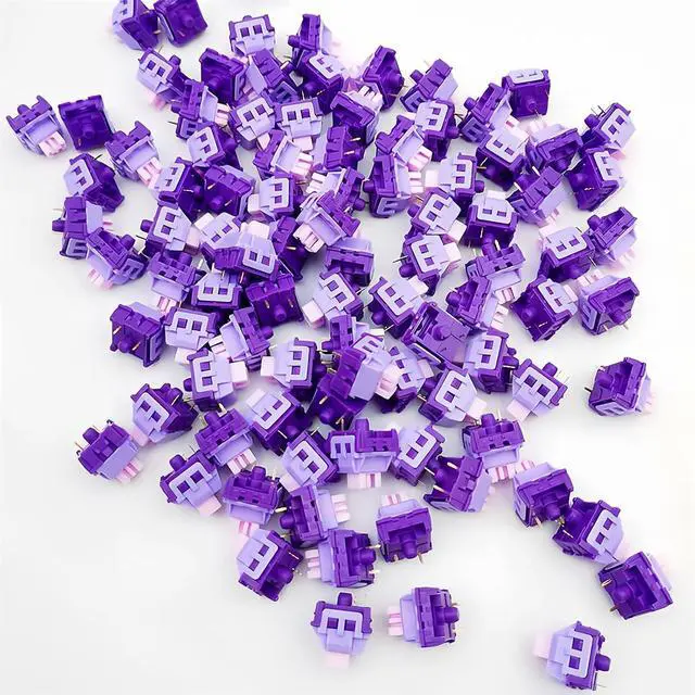 Alt view image 5 of 7 - Lavender Purple Keyboard Linear Switch,3 Pin PCB Mount Pre-Lubed Creamy Switches with Dustproof POM Stem Compatible with Cherry MX Keycaps for Mechanical Gaming Keyboard (90pcs-Set)