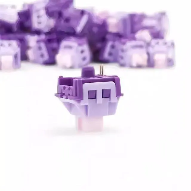 Alt view image 6 of 7 - Lavender Purple Keyboard Linear Switch,3 Pin PCB Mount Pre-Lubed Creamy Switches with Dustproof POM Stem Compatible with Cherry MX Keycaps for Mechanical Gaming Keyboard (90pcs-Set)