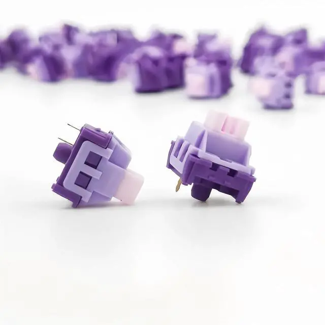 Alt view image 7 of 7 - Lavender Purple Keyboard Linear Switch,3 Pin PCB Mount Pre-Lubed Creamy Switches with Dustproof POM Stem Compatible with Cherry MX Keycaps for Mechanical Gaming Keyboard (90pcs-Set)