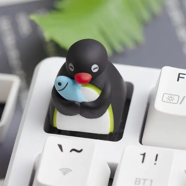 Main image of Cute Penguin Keycaps,Custom Artisan Resin Keycaps Kawaii Cartoon ESC Key Caps for Cherry MX Switches Mechanical Gaming Keyboard Replacement,PC Gamer Gifts (Fish)