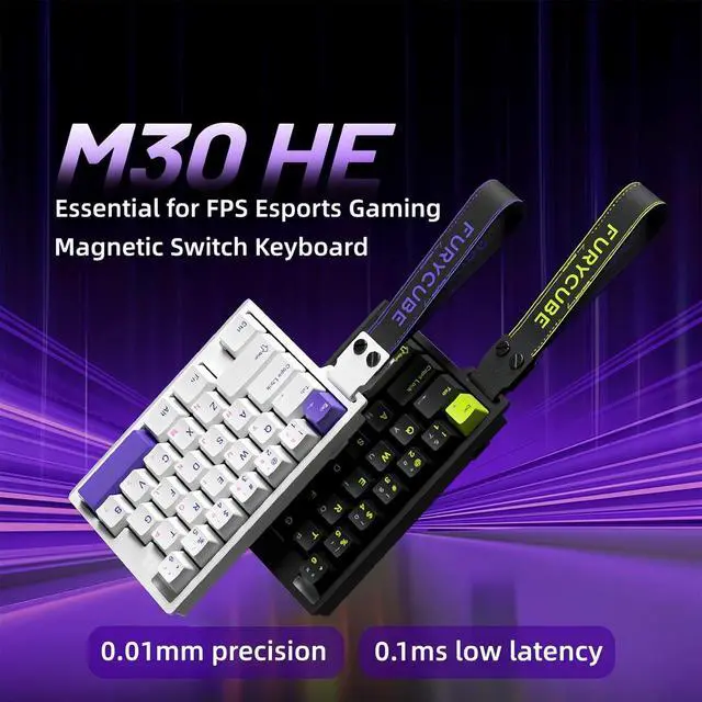 Alt view image 2 of 7 - M30HE Rapid Trigger Gaming Keyboard,Hall Effect Magnetic Switch One Handed Hot Swap RGB Wired Mechanical Keyboard Adjustable Actuation 8K Hz Polling Rate Macro Keypad for E-Sports Gamer (White)