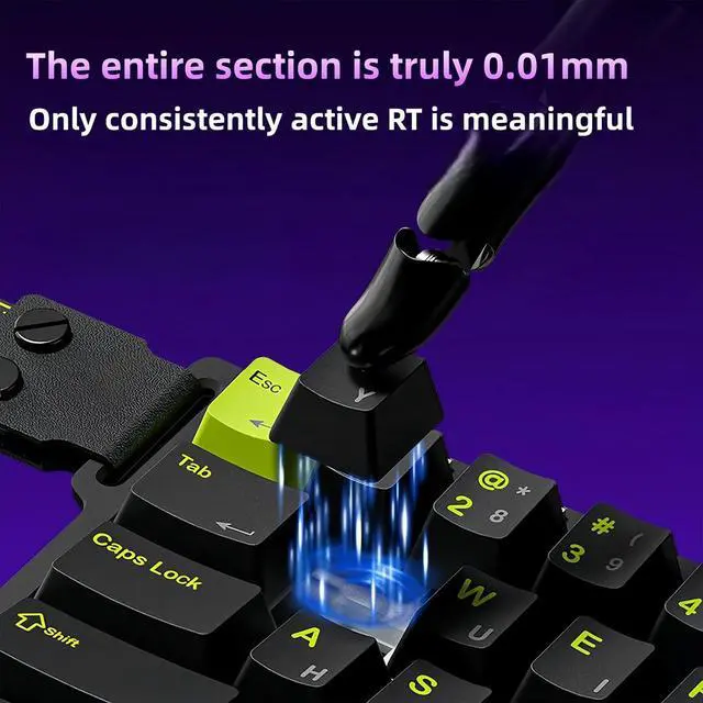 Alt view image 4 of 7 - M30HE Rapid Trigger Gaming Keyboard,Hall Effect Magnetic Switch One Handed Hot Swap RGB Wired Mechanical Keyboard Adjustable Actuation 8K Hz Polling Rate Macro Keypad for E-Sports Gamer (Black)