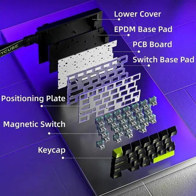 Alt view image 7 of 7 - M30HE Rapid Trigger Gaming Keyboard,Hall Effect Magnetic Switch One Handed Hot Swap RGB Wired Mechanical Keyboard Adjustable Actuation 8K Hz Polling Rate Macro Keypad for E-Sports Gamer (White)