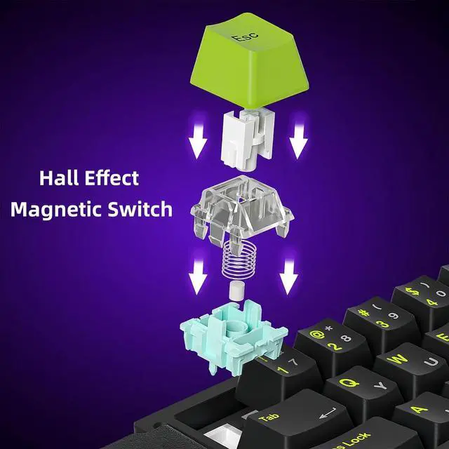 Alt view image 3 of 7 - M30HE Rapid Trigger Gaming Keyboard,Hall Effect Magnetic Switch One Handed Hot Swap RGB Wired Mechanical Keyboard Adjustable Actuation 8K Hz Polling Rate Macro Keypad for E-Sports Gamer (White)