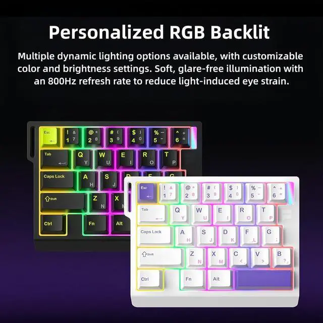 Alt view image 5 of 7 - M30HE Rapid Trigger Gaming Keyboard,Hall Effect Magnetic Switch One Handed Hot Swap RGB Wired Mechanical Keyboard Adjustable Actuation 8K Hz Polling Rate Macro Keypad for E-Sports Gamer (White)
