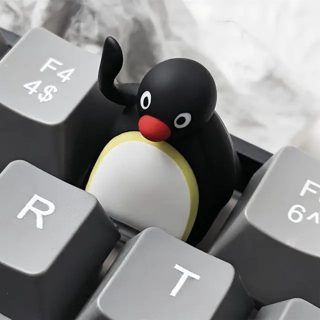 Alt view image 5 of 7 - Cute Penguin Keycaps,Custom Artisan Resin Keycaps Kawaii Cartoon ESC Key Caps for Cherry MX Switches Mechanical Gaming Keyboard Replacement,PC Gamer Gifts (Fish)