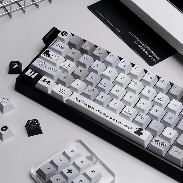Alt view image 3 of 6 - Black Night Cherry Profile Keycaps,Dye-Sub PBT Keycap Custom Keycaps 120 Keys Full Size Key Set for Cherry MX Switch 61/68/75/84/87/98/104 Mechanical Gaming Keyboard Decor (Piano-Themed)