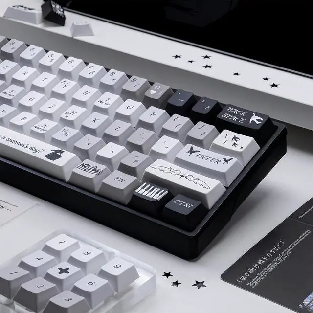 Alt view image 5 of 6 - Black Night Cherry Profile Keycaps,Dye-Sub PBT Keycap Custom Keycaps 120 Keys Full Size Key Set for Cherry MX Switch 61/68/75/84/87/98/104 Mechanical Gaming Keyboard Decor (Piano-Themed)