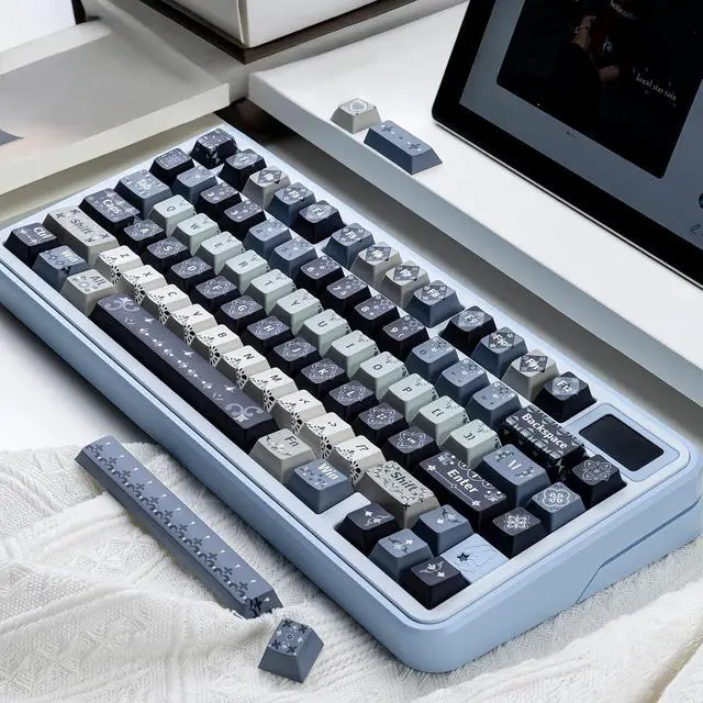 Alt view image 2 of 6 - Black Night-Themd Cherry Profile Keycaps,Dye-Sub PBT Keycap Custom Keycaps 120 Keys Full Size Key Set for Cherry MX Switch 61/68/75/84/87/98/104 Mechanical Gaming Keyboard Accessory Decor