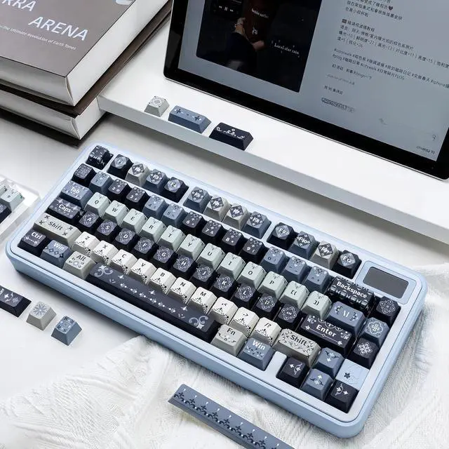 Alt view image 4 of 6 - Black Night-Themd Cherry Profile Keycaps,Dye-Sub PBT Keycap Custom Keycaps 120 Keys Full Size Key Set for Cherry MX Switch 61/68/75/84/87/98/104 Mechanical Gaming Keyboard Accessory Decor