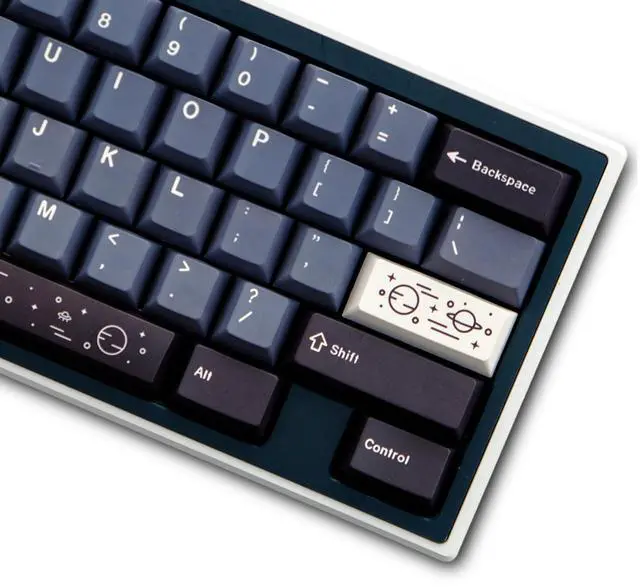 Main image of PBT Custom Keycaps,Cherry Profile Dye-Sublimation Galaxy-Themed Keycaps 136 Keys Full Size Keycap Set for Cherry MX Switches Mechanical Gaming Keyboard (Blue)