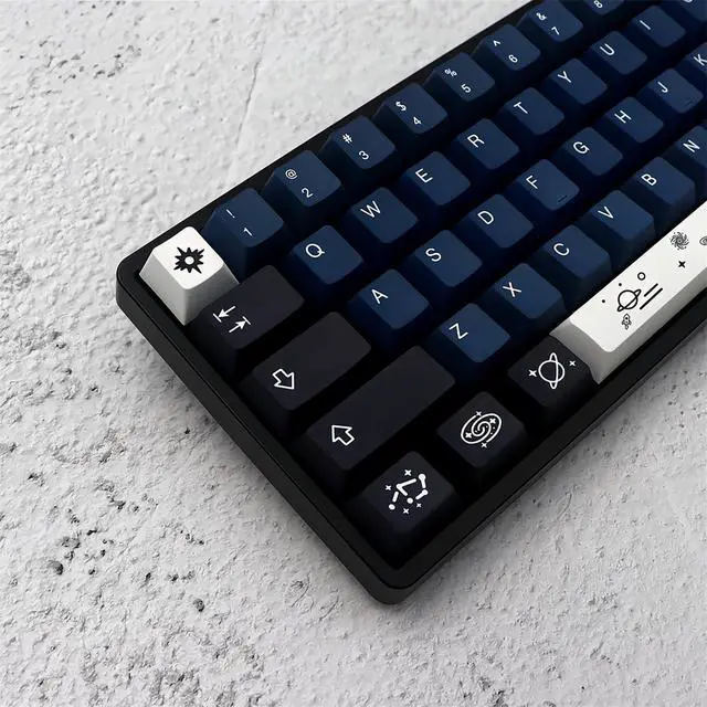Alt view image 3 of 7 - PBT Custom Keycaps,Cherry Profile Dye-Sublimation Galaxy-Themed Keycaps 136 Keys Full Size Keycap Set for Cherry MX Switches Mechanical Gaming Keyboard (Blue)