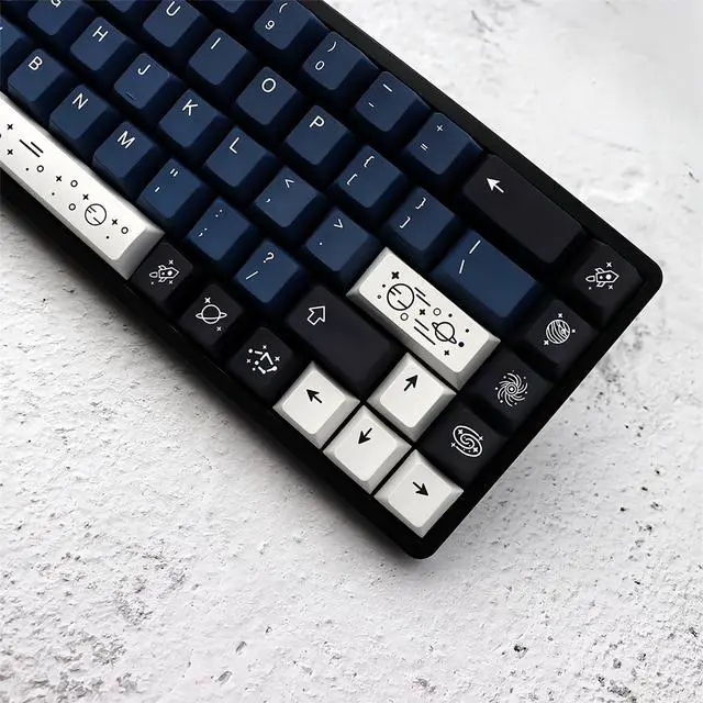 Alt view image 4 of 7 - PBT Custom Keycaps,Cherry Profile Dye-Sublimation Galaxy-Themed Keycaps 136 Keys Full Size Keycap Set for Cherry MX Switches Mechanical Gaming Keyboard (Blue)