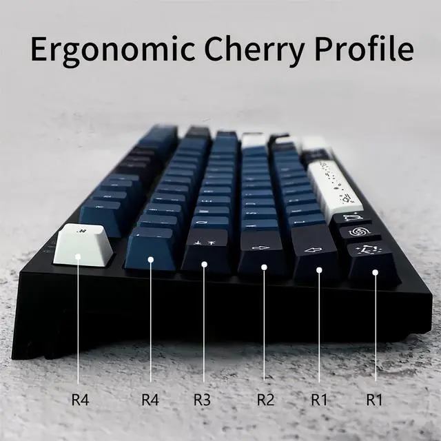 Alt view image 5 of 7 - PBT Custom Keycaps,Cherry Profile Dye-Sublimation Galaxy-Themed Keycaps 136 Keys Full Size Keycap Set for Cherry MX Switches Mechanical Gaming Keyboard (Blue)