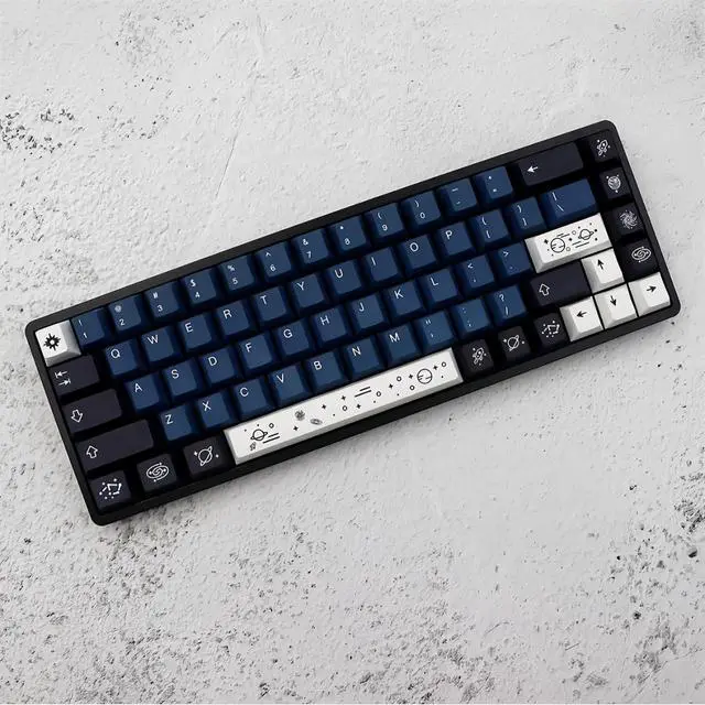 Alt view image 6 of 7 - PBT Custom Keycaps,Cherry Profile Dye-Sublimation Galaxy-Themed Keycaps 136 Keys Full Size Keycap Set for Cherry MX Switches Mechanical Gaming Keyboard (Blue)
