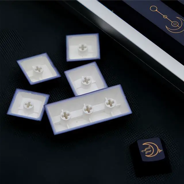 Alt view image 5 of 7 - PBT Custom Keycaps,Cherry Profile Dye-Sublimation Star-Themed Cool Keycaps 150 Keys Full Size Keycap Set for Cherry MX Switches Mechanical Gaming Keyboard (Blue-Constellation)