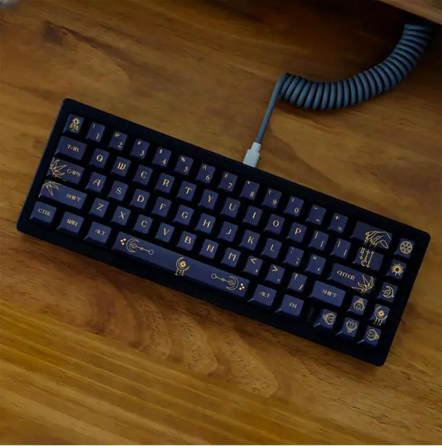 Alt view image 3 of 7 - PBT Custom Keycaps,Cherry Profile Dye-Sublimation Star-Themed Cool Keycaps 150 Keys Full Size Keycap Set for Cherry MX Switches Mechanical Gaming Keyboard (Blue-Constellation)