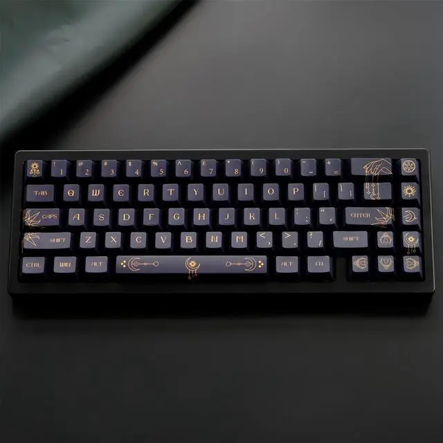 Alt view image 2 of 7 - PBT Custom Keycaps,Cherry Profile Dye-Sublimation Star-Themed Cool Keycaps 150 Keys Full Size Keycap Set for Cherry MX Switches Mechanical Gaming Keyboard (Blue-Constellation)