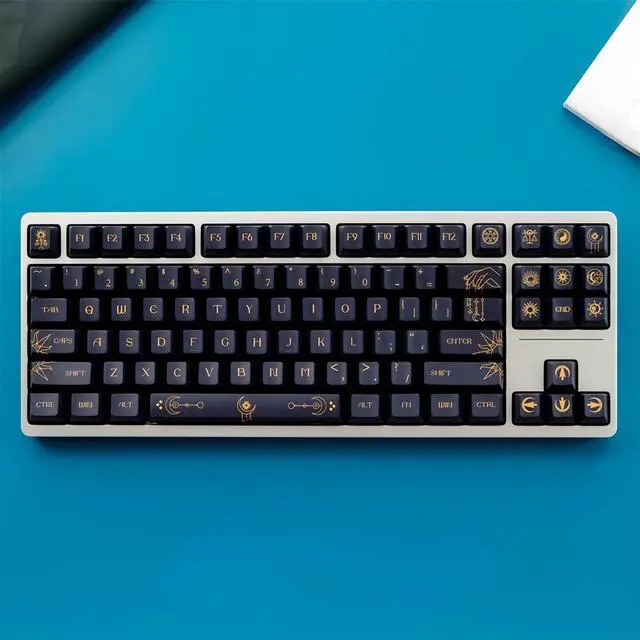 Alt view image 6 of 7 - PBT Custom Keycaps,Cherry Profile Dye-Sublimation Star-Themed Cool Keycaps 150 Keys Full Size Keycap Set for Cherry MX Switches Mechanical Gaming Keyboard (Blue-Constellation)