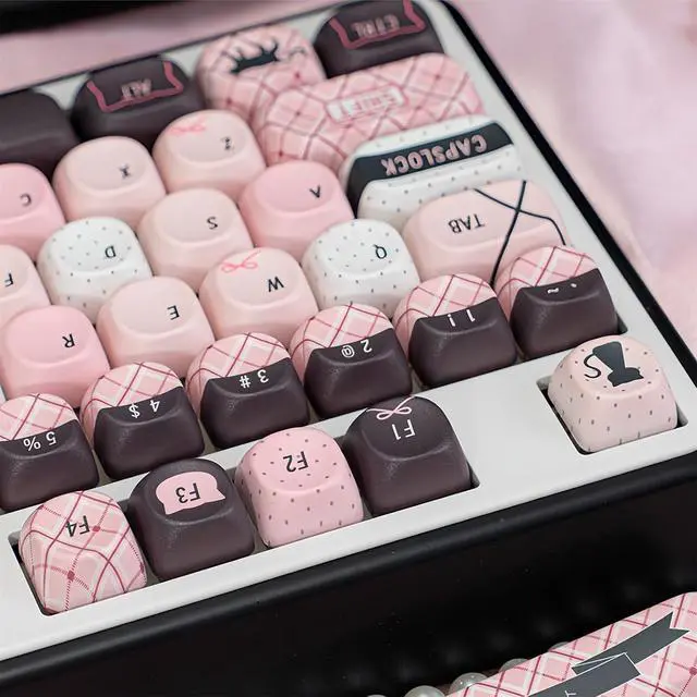 Alt view image 6 of 6 - Pink Black Dog MOA Profile Keycaps,143 Keys PBT Dye-Sublimation Custom Keycap Cute Kawaii Aesthetic Key Caps for 60% 65% 75% 80% 96% 100%-MX Switches Mechanical Keyboard Decor Accessories (cat)