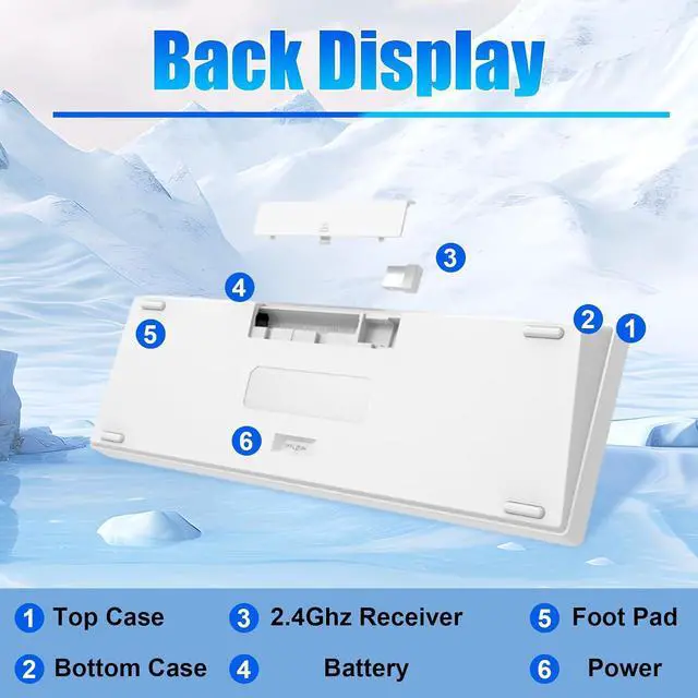 Alt view image 5 of 7 - CIY68 Mechanical Keyboard Kit,65% Bluetooth 5.0/2.4G Barebones Key Board Custom PCB Hot Swappable Wireless Gaming Keyboard Tester DIY Kit with Sound Insulation Mat (White)