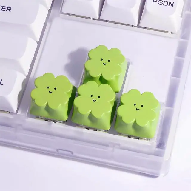 Alt view image 5 of 7 - Cute Green Keycaps, Four-Leaf Clover Design for WASD Arrow Keys 3D Cutsom ESC Keycap for Cherry MX Switches Mechanical Gaming Keyboard DIY, Good Luck Gifts for PC Gamer (4PCS)
